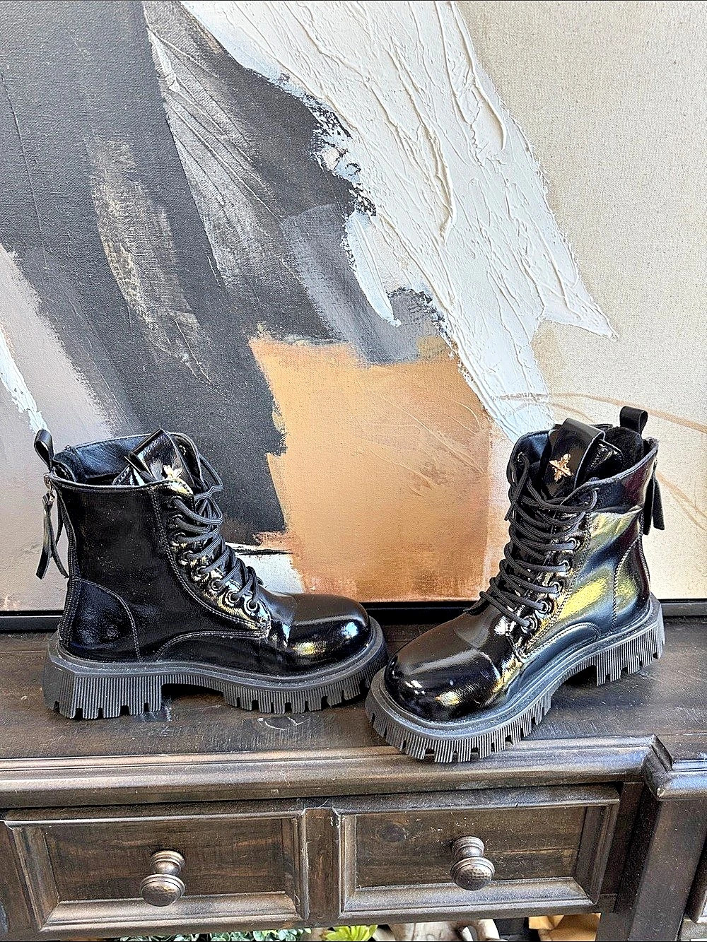 T.U.K. Combat Boots Black US 8